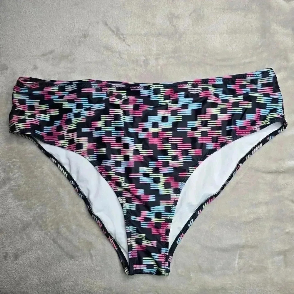 Shein Multi‎ Color Printed Bikini Swimswear Swimsuit Bottom Size 2XL